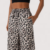 Frida™ | Sidontakuvioiset housut leveällä lahkeella