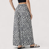 Frida™ | Sidontakuvioiset housut leveällä lahkeella