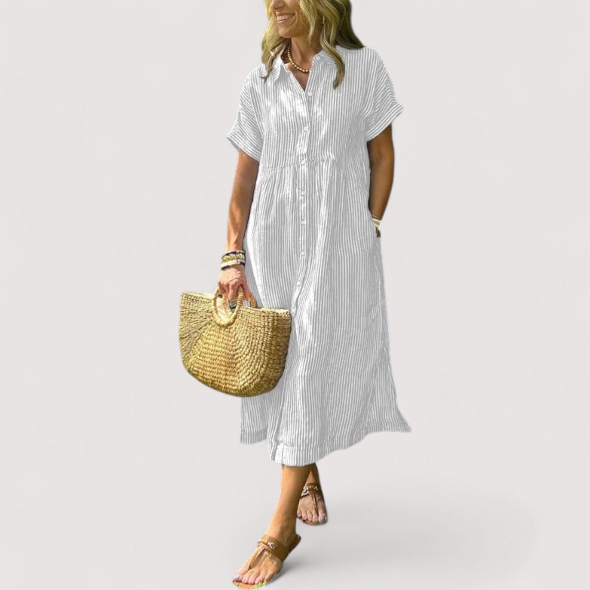 Rea™ | Raidallinen Hemdblusenkleid