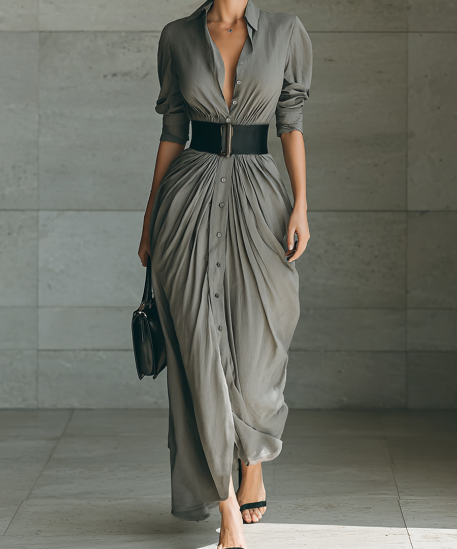 Zafira | Plissee-pitkä mekko