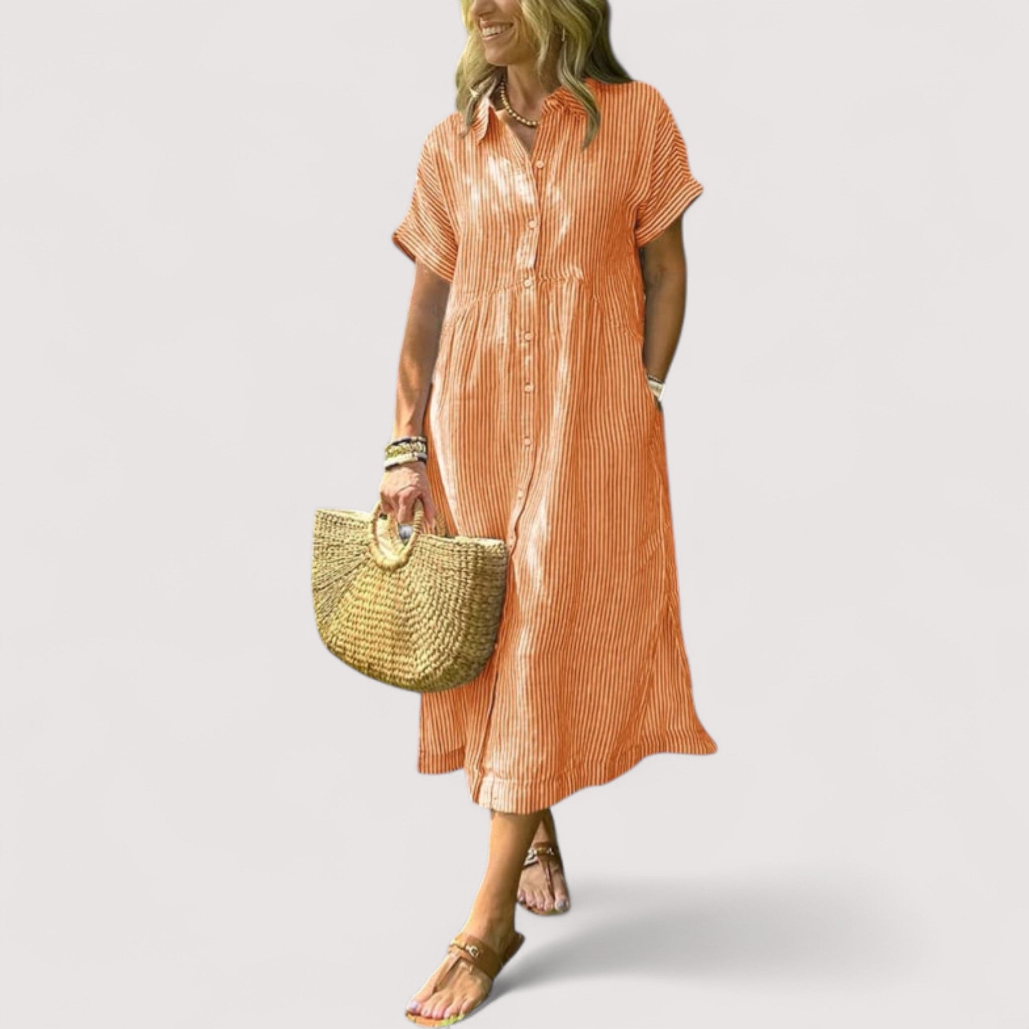 Rea™ | Raidallinen Hemdblusenkleid