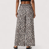 Frida™ | Sidontakuvioiset housut leveällä lahkeella