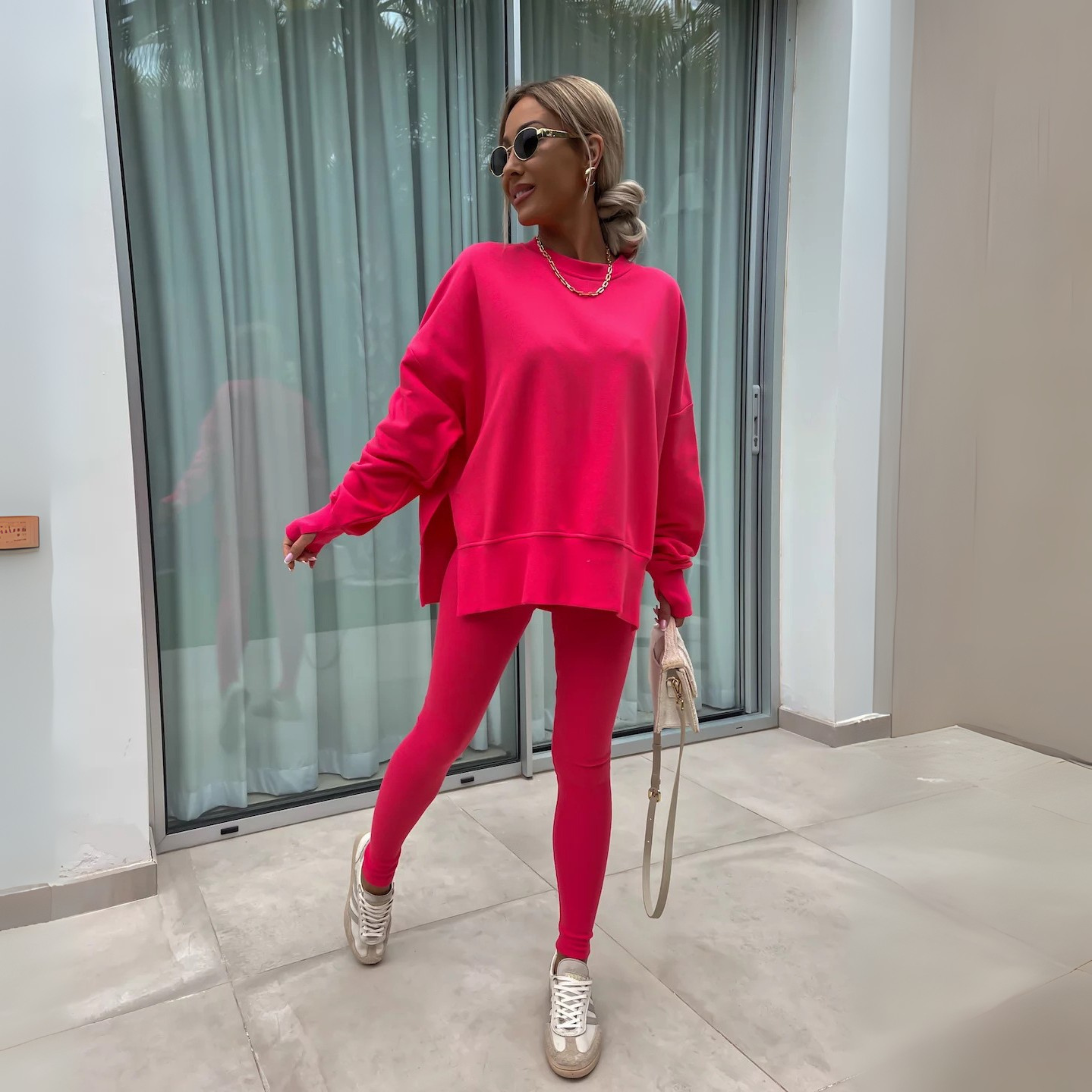 Celeste™ | Rento Pitkähihainen Collegepaita ja Housut Setti