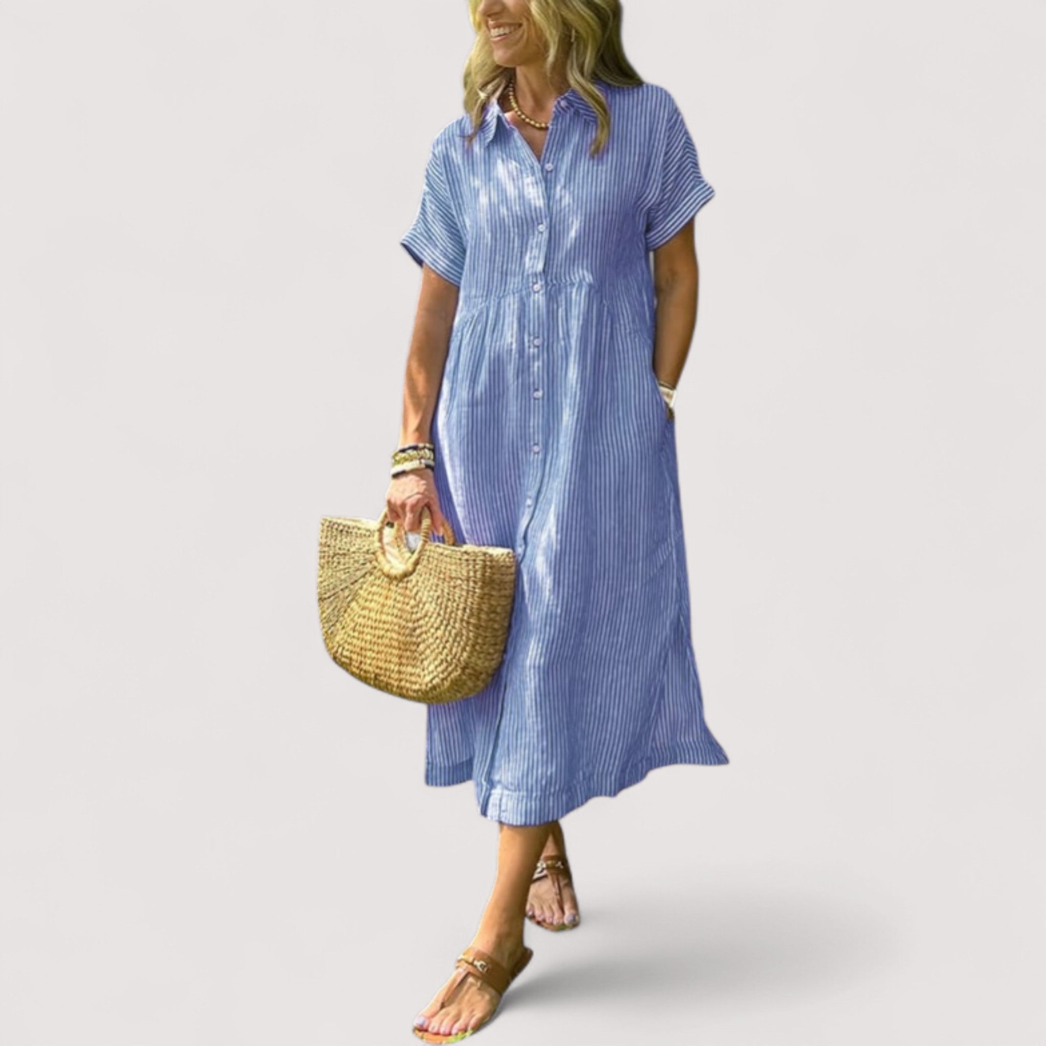 Rea™ | Raidallinen Hemdblusenkleid