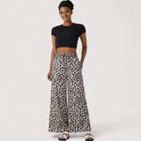 Frida™ | Sidontakuvioiset housut leveällä lahkeella