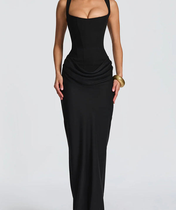 Linnea | Maxi-mekko neliömäisellä pääntiellä