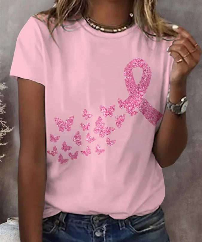 Hilla™ | Schmetterling der Hoffnung T-paita - Yhdessä rintasyöpää vastaan