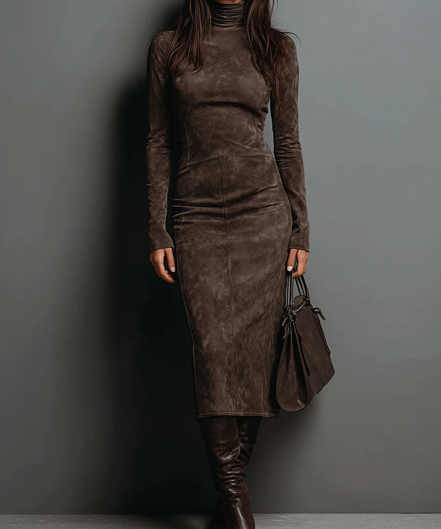 Lumi | Pitkä midi-ruskea mekko