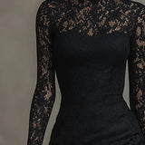 Veronika™ | Musta pitsimaksimekko