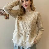 Orvokki™ | Neulepaita röyhelöillä