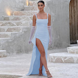 Celine™ | Tyylikäs Virallinen Liukuväri Maxi -mekko avoimella selällä