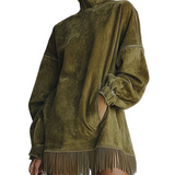 Gretel | Pellavamekko korkealla kauluksella ja hapsuilla