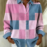 Mia™ | Ruudullinen pusero lämpimissä syksyn sävyissä