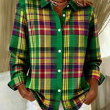 Elina™ | Ruudullinen pusero lämpimissä syksyn sävyissä