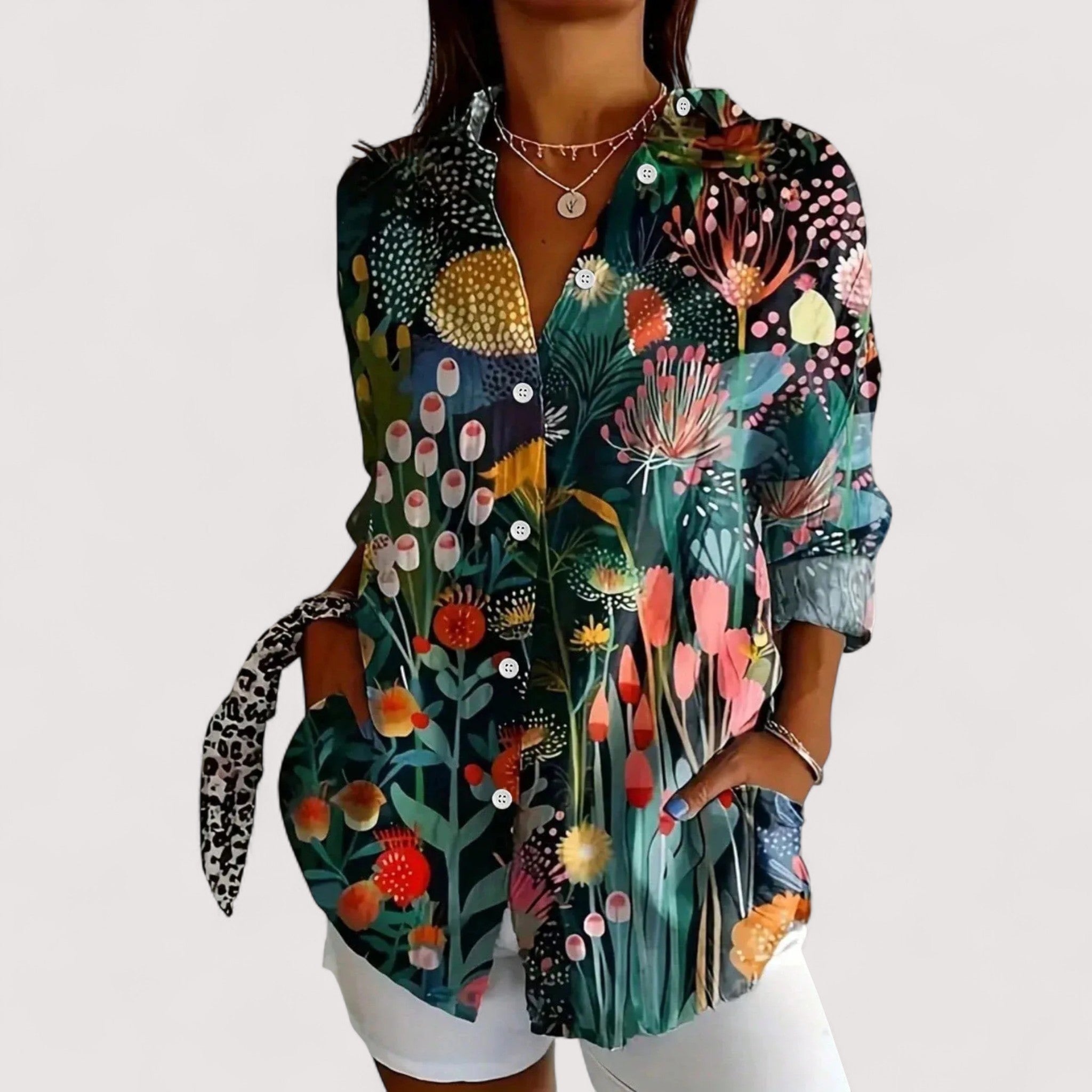 Annika™ | Monivärinen printtipaita