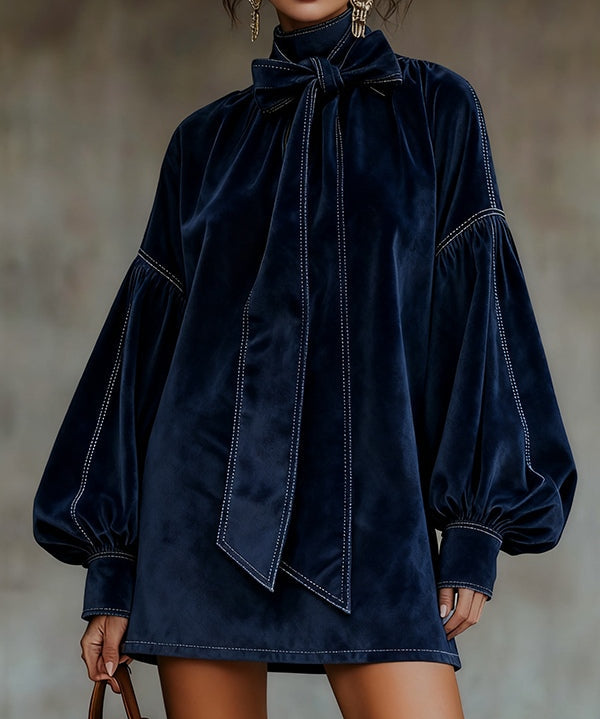 Tuuli | Mini-samettimekko rusetilla