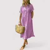 Rea™ | Raidallinen Hemdblusenkleid