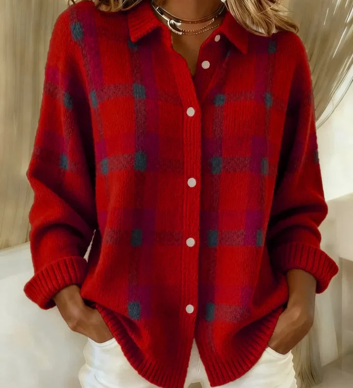 Felicia™ | Rento Ruudullinen Neuletakki