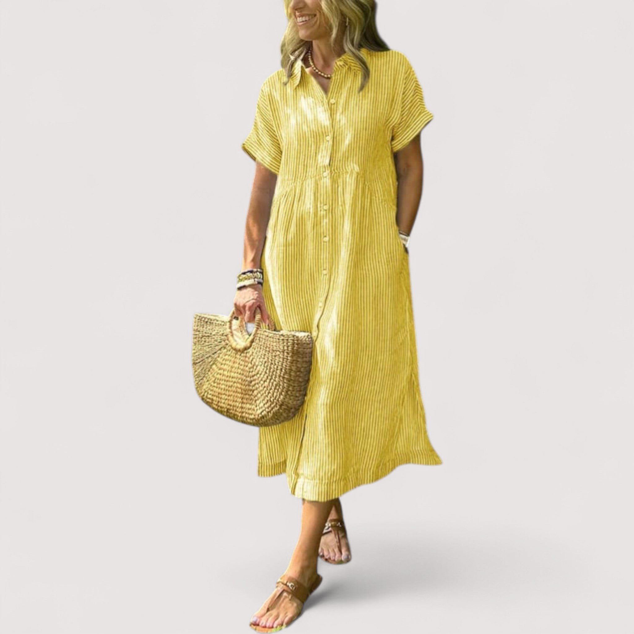 Rea™ | Raidallinen Hemdblusenkleid