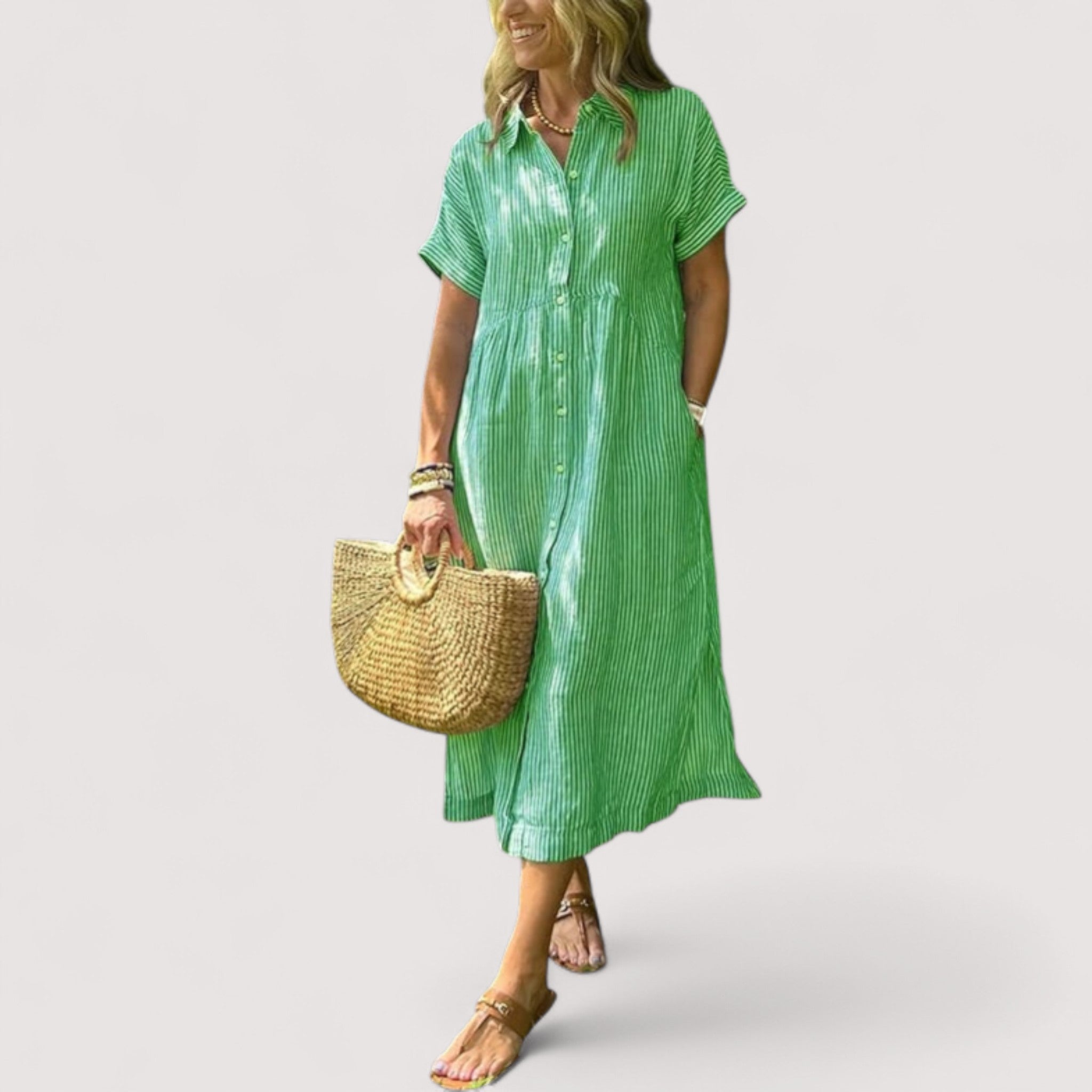 Rea™ | Raidallinen Hemdblusenkleid