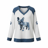 Abril™ | V-aukkoinen paita koirakuviolla