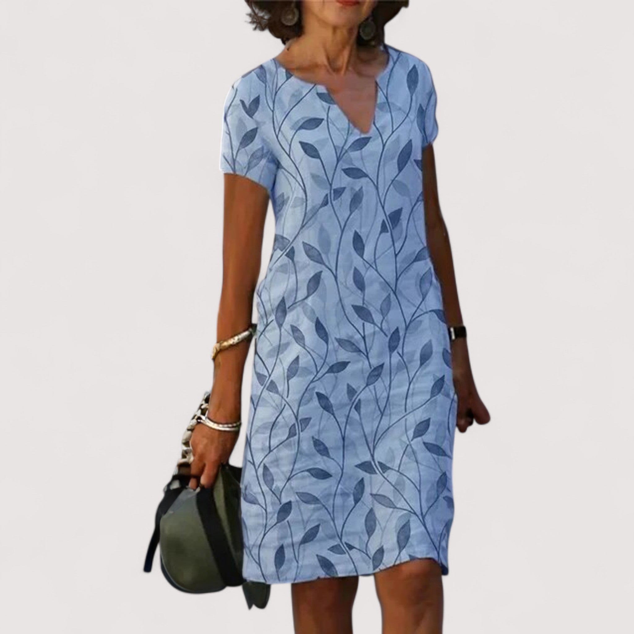 Jeanne™ | V-pääntie-mekko, jossa on printti