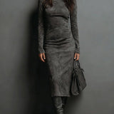 Lumi | Pitkä midi-ruskea mekko