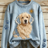 Chica™ | Farkkupatchwork-paita koirakuviolla